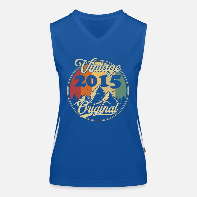 Vintage 2015 Original, Geburtstagsgeschenk Funktionelles Kontrast-Tank Top für Frauen