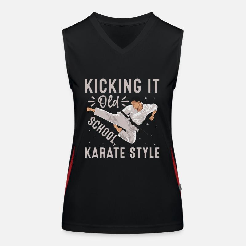Kick it Old School Karate Style Funktionelles Kontrast-Tank Top für Frauen