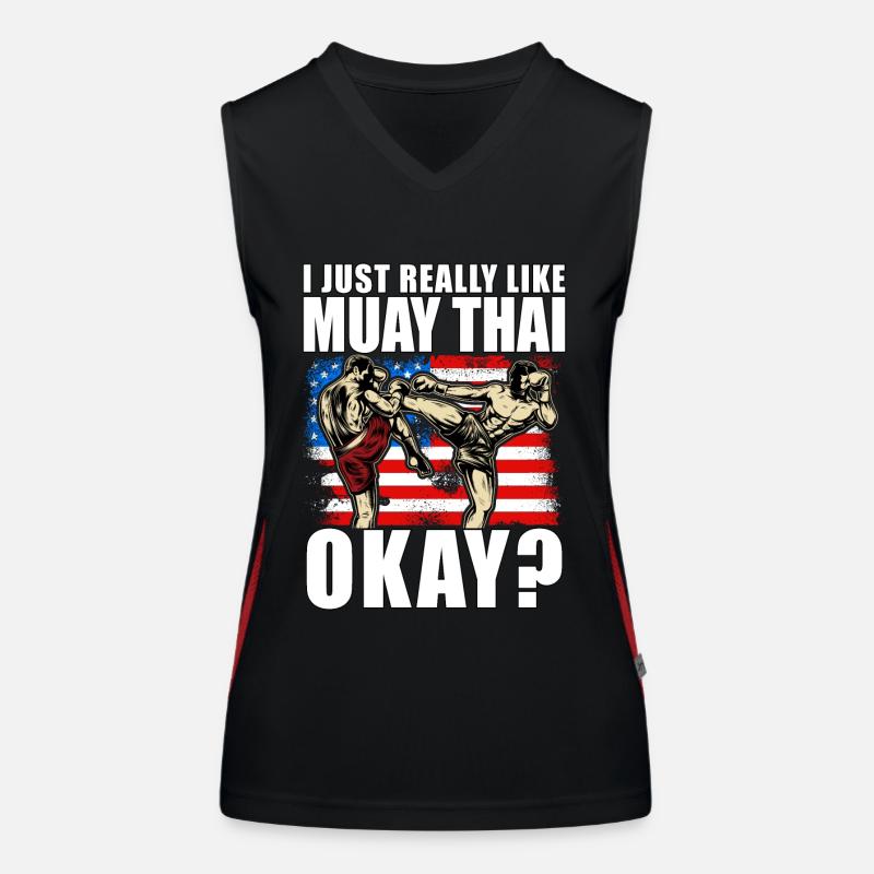 J’aime vraiment le Muay Thai, d’accord ? Débardeur respirant contrasté Femme