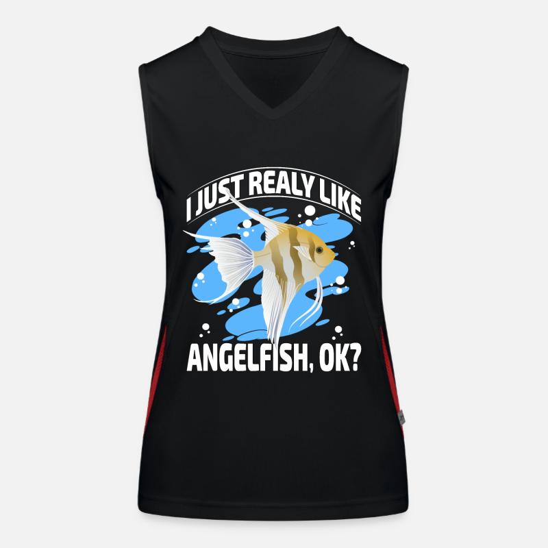 J’aime vraiment les poissons-anges, d’accord ? Débardeur respirant contrasté Femme