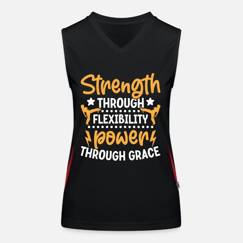 Strength through flexibility power through grace Women's Functional Contrast Tank Top
