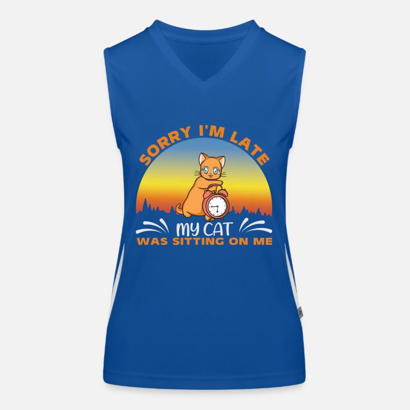 Cute red cat Women's Functional Contrast Tank Top