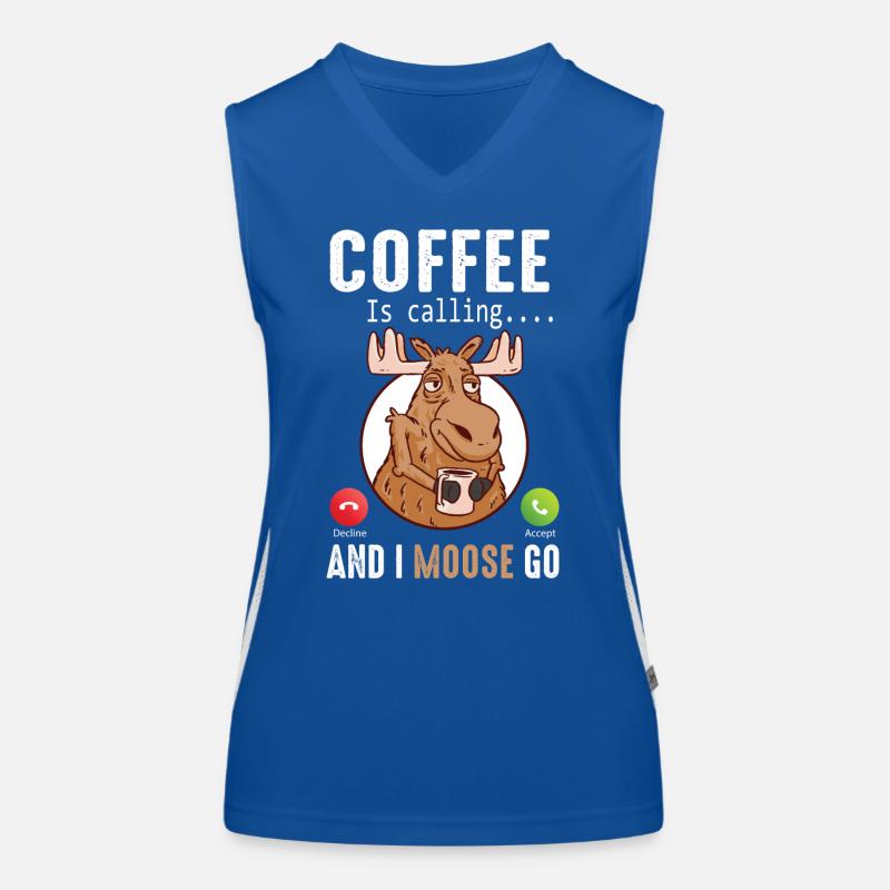 Coffee Is Calling And I Moose Go Elch Funktionelles Kontrast-Tank Top für Frauen