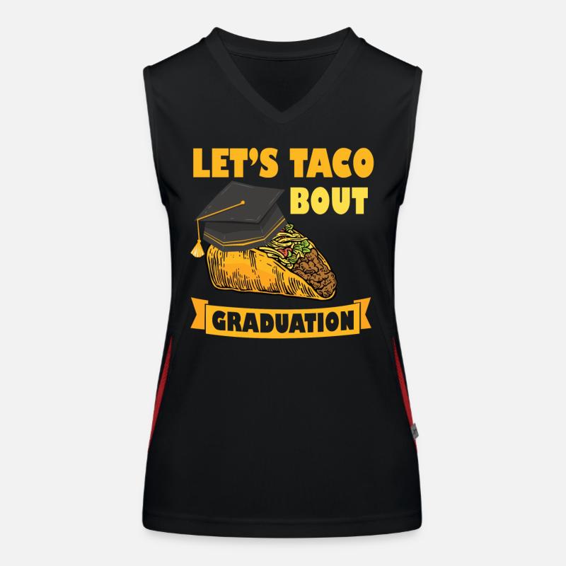 Let's Taco Bout Graduation Abschlussfeier Funktionelles Kontrast-Tank Top für Frauen