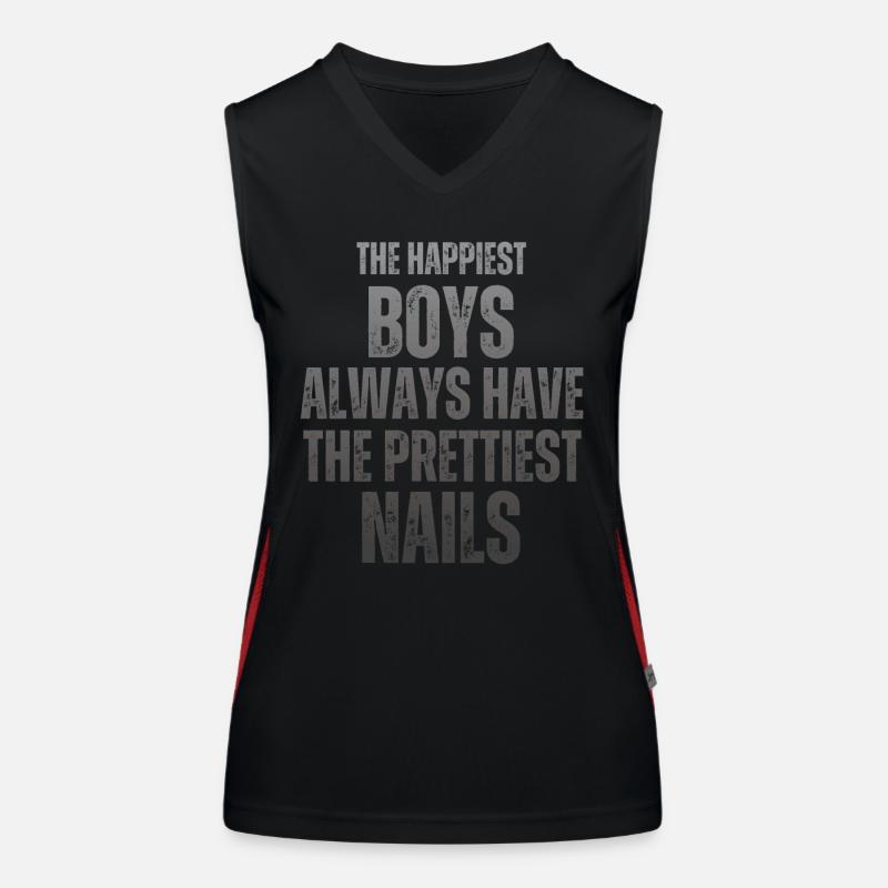 Fröhlichste Jungs Schönste Nägel Nail Tech Funktionelles Kontrast-Tank Top für Frauen