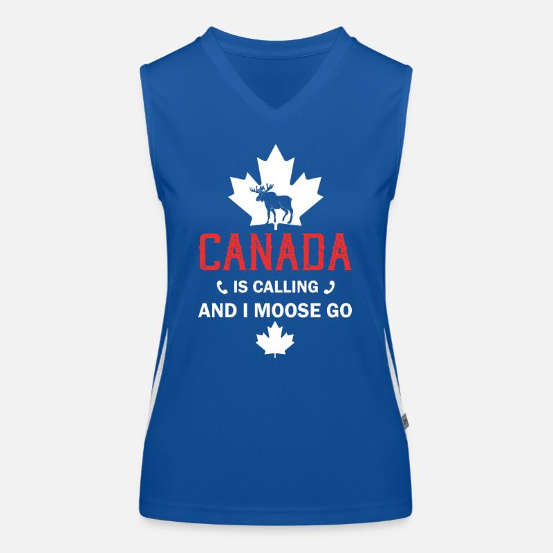 Canada Moose Canadian Flag Maple Leaf Women's Functional Contrast Tank Top