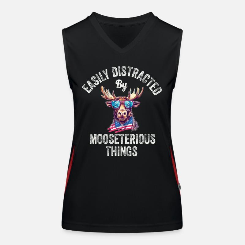 Leicht Abgelenkter Lustiger Elch-elch Funktionelles Kontrast-Tank Top für Frauen