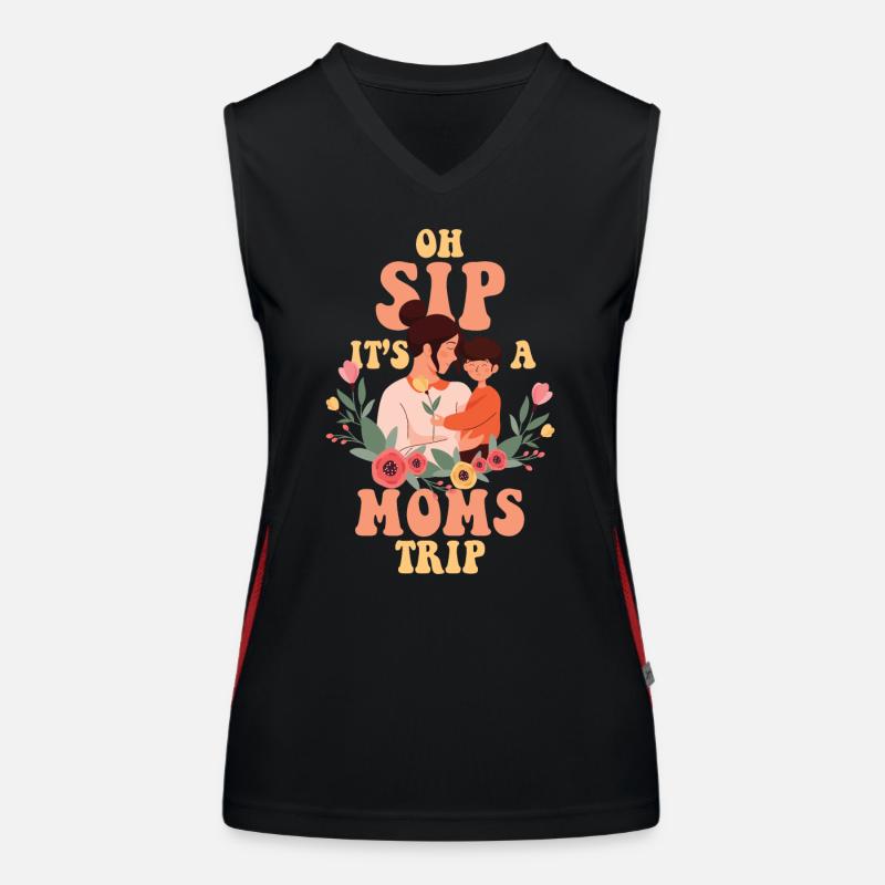 Moms Weekend Oh Sip It's A Moms Trip Funktionelles Kontrast-Tank Top für Frauen