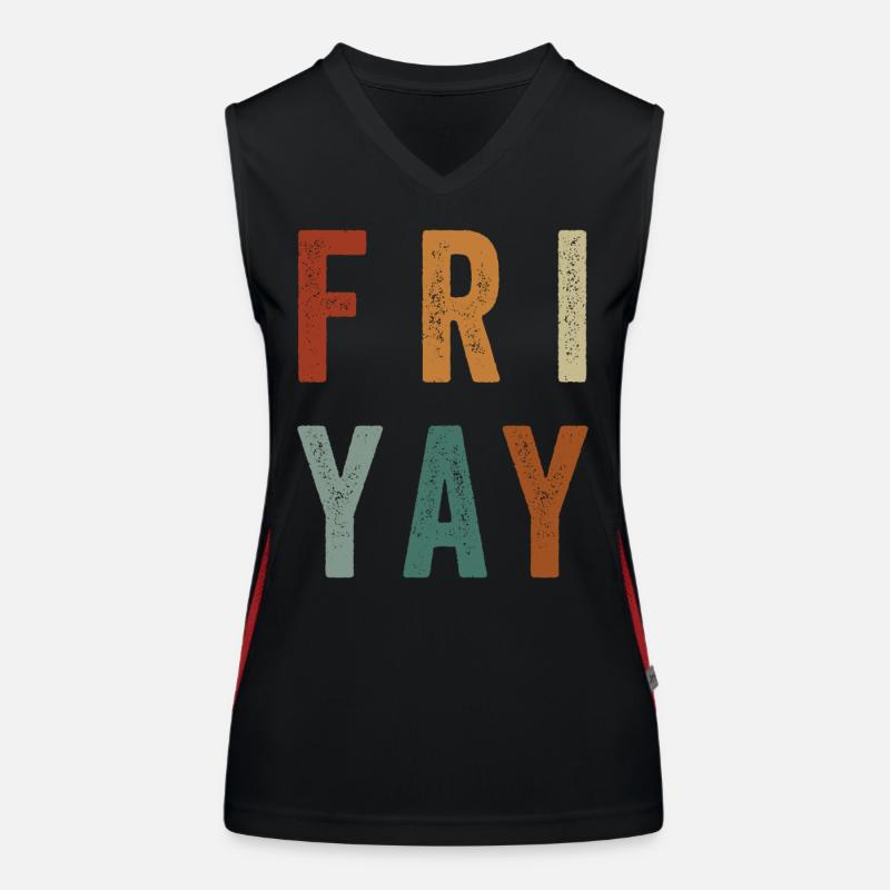 Fri Yay Teachers School Weekend Vibes Women's Functional Contrast Tank Top