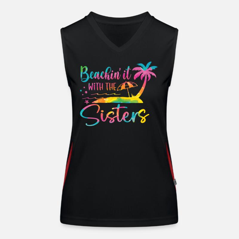 Beaching It With The Sisters Trip Women's Functional Contrast Tank Top