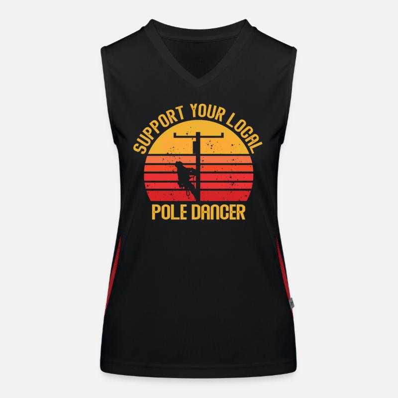 Soutenez votre monteur de lignes Pole Dancer local Débardeur respirant contrasté Femme