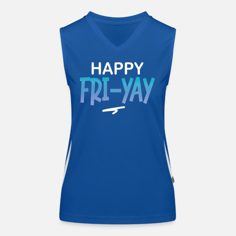 Happy Fri Yay Week-end Enseignant Mème Drôle Débardeur respirant contrasté Femme