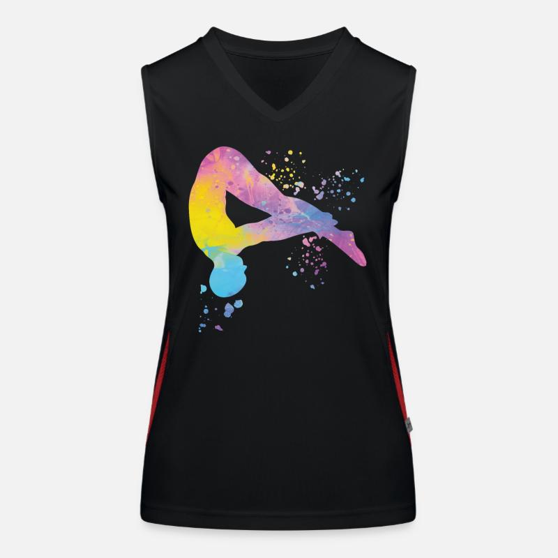 Turmspringen Synchronspringen Kunstspringen Funktionelles Kontrast-Tank Top für Frauen