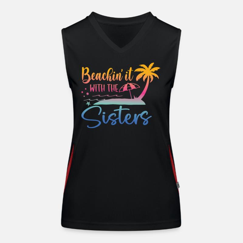 Beaching It With The Sisters Trip Women's Functional Contrast Tank Top