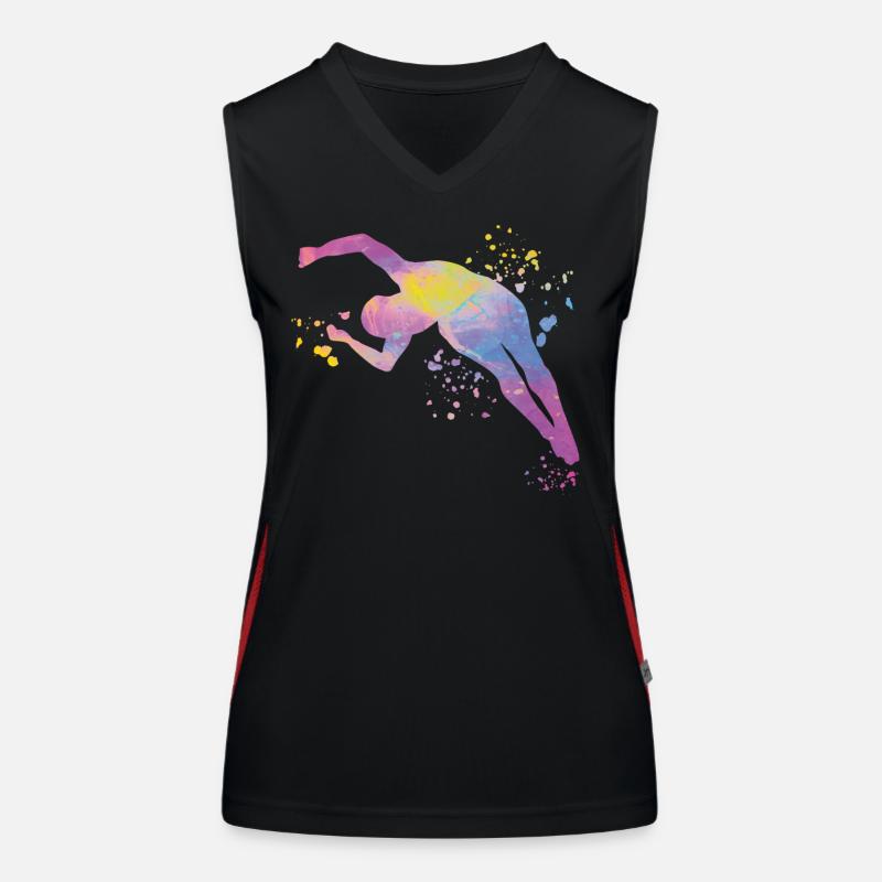 Plongeon, Plongeon synchronisé, Saut artistique Débardeur respirant contrasté Femme