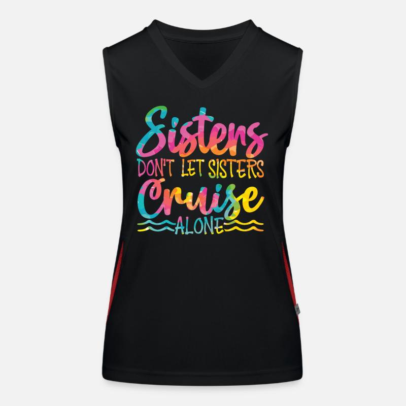 Sisters Don't Let Sisters Ride Alone Women's Functional Contrast Tank Top
