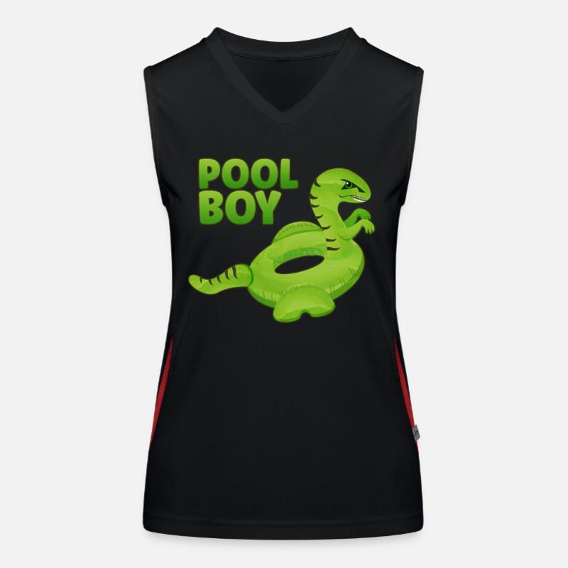 Pool Boy Dinosaurier Floatie Schwimmbad Funktionelles Kontrast-Tank Top für Frauen