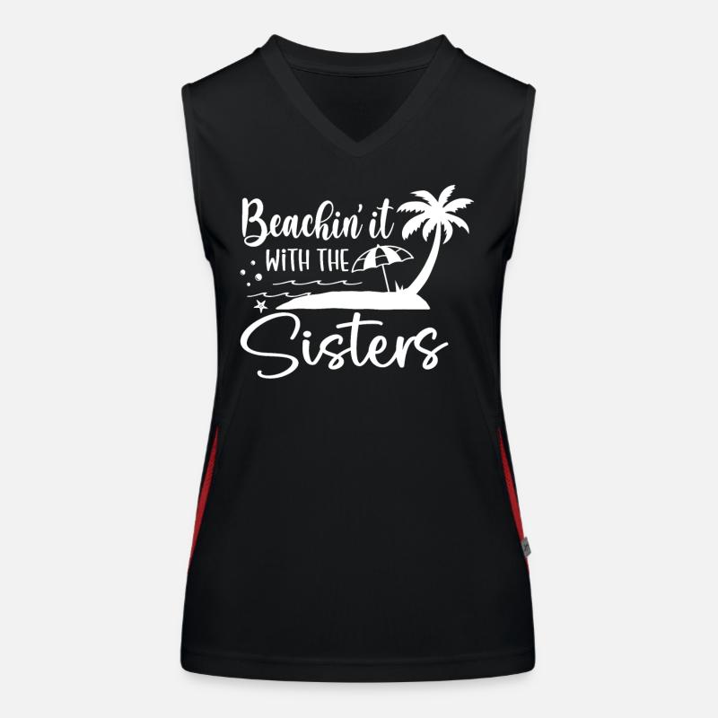 Beaching It With The Sisters Trip Women's Functional Contrast Tank Top
