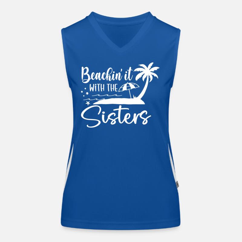 Beaching It With The Sisters Trip Women's Functional Contrast Tank Top