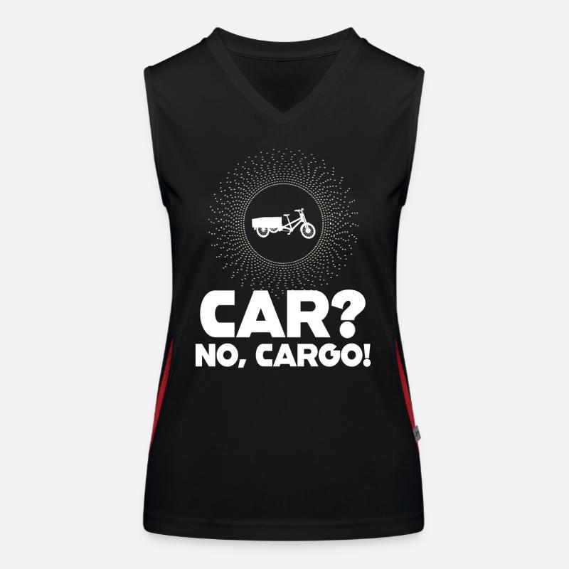 Car No Cargo Bicycle Cargobike - Women's Functional Contrast Tank Top - black/red
