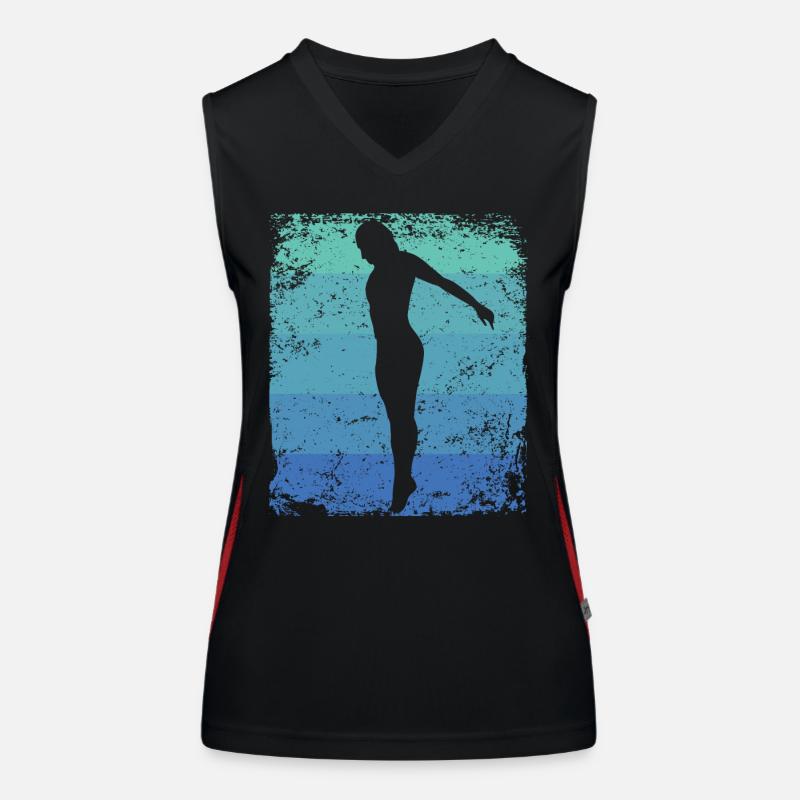 Turmspringen Kunstspringen Synchronspringen Funktionelles Kontrast-Tank Top für Frauen