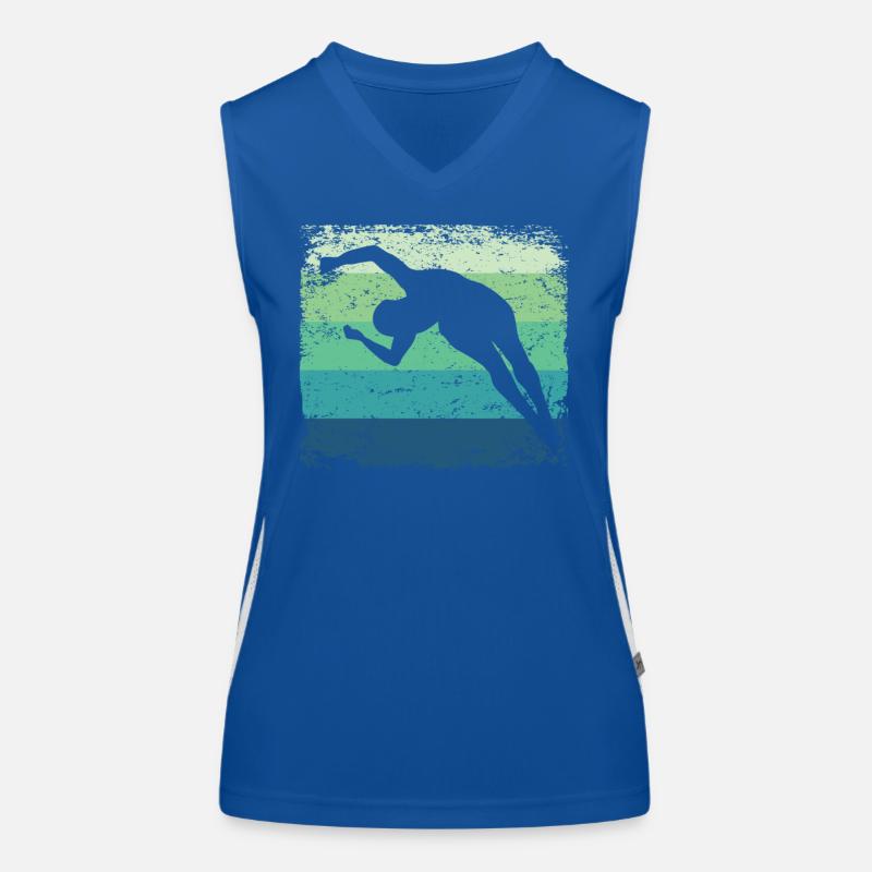 Synchronisierter Wassertaucher High Diver Funktionelles Kontrast-Tank Top für Frauen