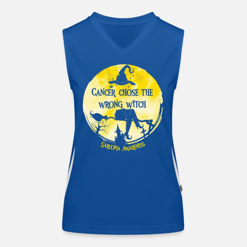 Cancer Witch Yellow Sarcoma Awareness Women's Functional Contrast Tank Top