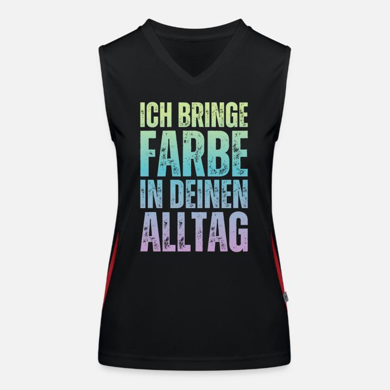 Ich Bringe Farbe Maler Papa Lackierer Funktionelles Kontrast-Tank Top für Frauen