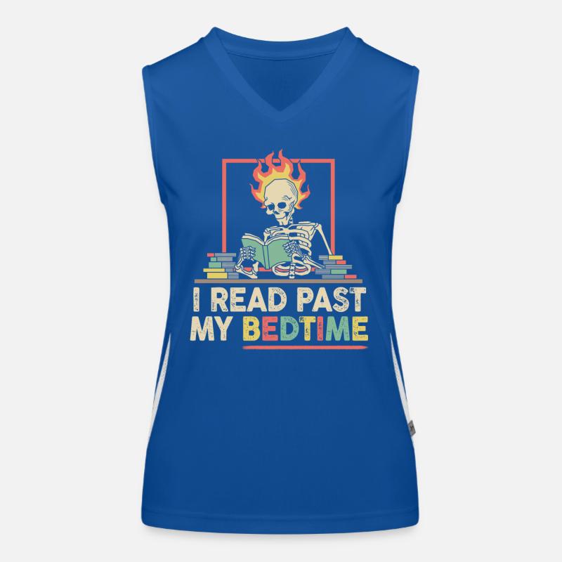 I read skeleton after bedtime Women's Functional Contrast Tank Top
