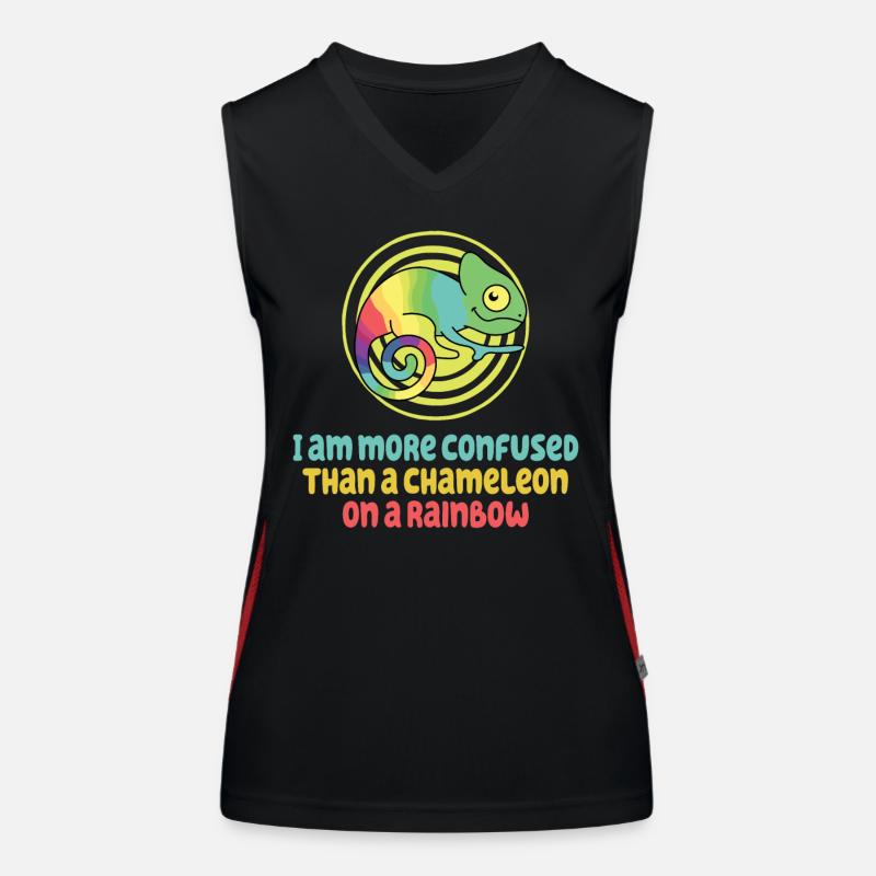 Ich Bin Verwirrter Als Ein Chamäleon Funktionelles Kontrast-Tank Top für Frauen