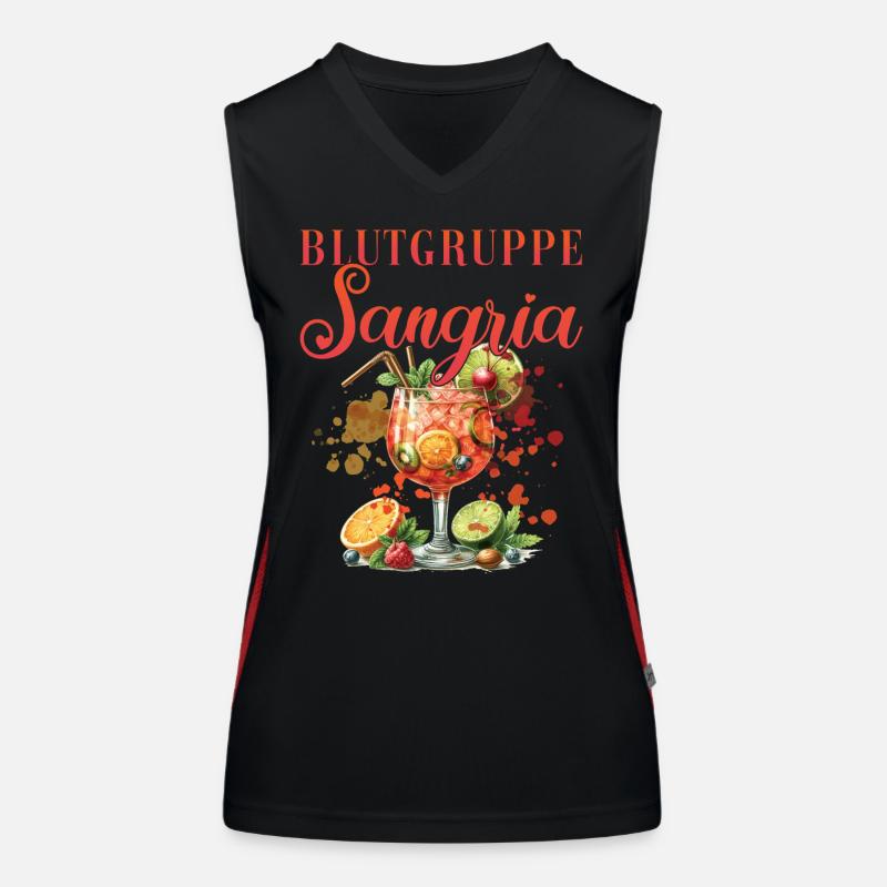 Cocktail Bartender Blood Type Sangria Women's Functional Contrast Tank Top