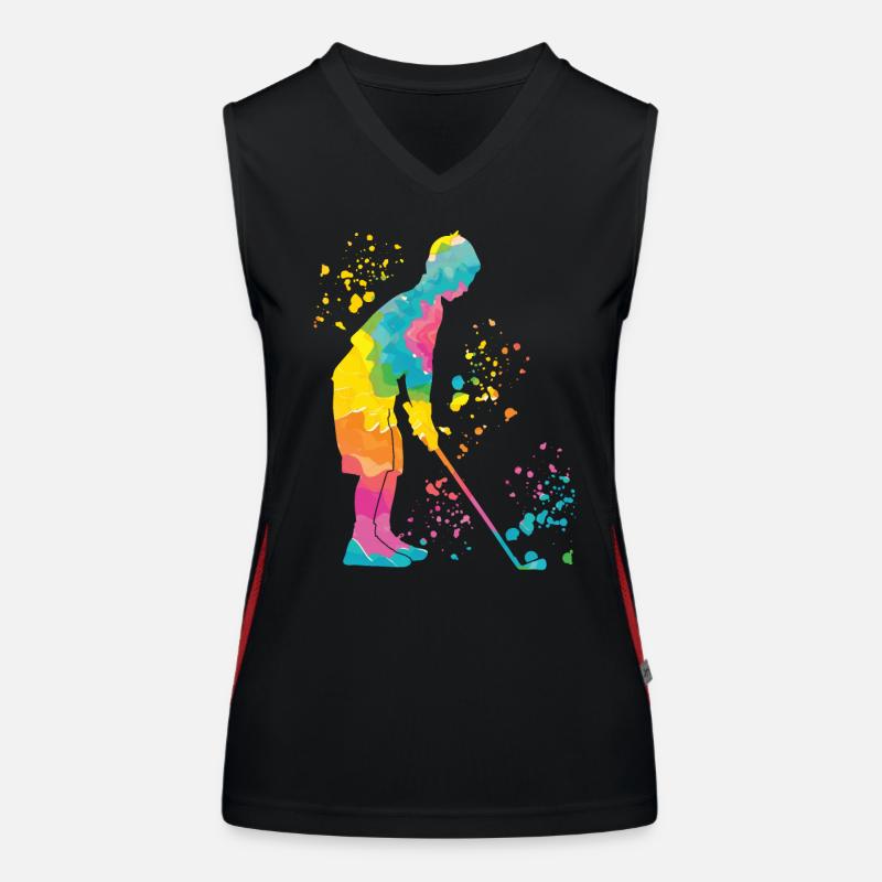 Golfer Colorsplash Kinder Miniaturgolf Funktionelles Kontrast-Tank Top für Frauen