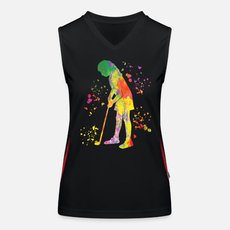Golfer Colorsplash Kinder Miniaturgolf Funktionelles Kontrast-Tank Top für Frauen