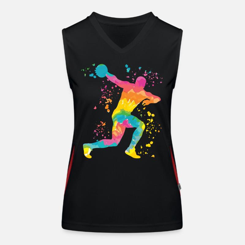 Diskuswerfer Colorsplash Diskuswurf Funktionelles Kontrast-Tank Top für Frauen