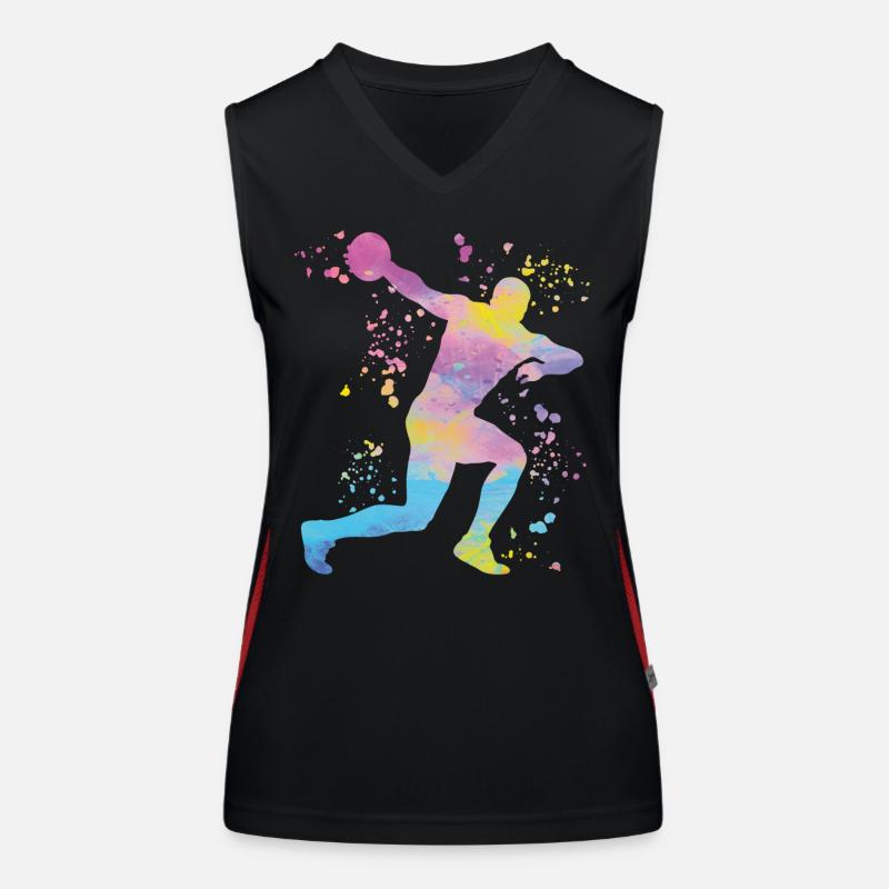 Diskuswerfer Colorsplash Diskuswurf Funktionelles Kontrast-Tank Top für Frauen