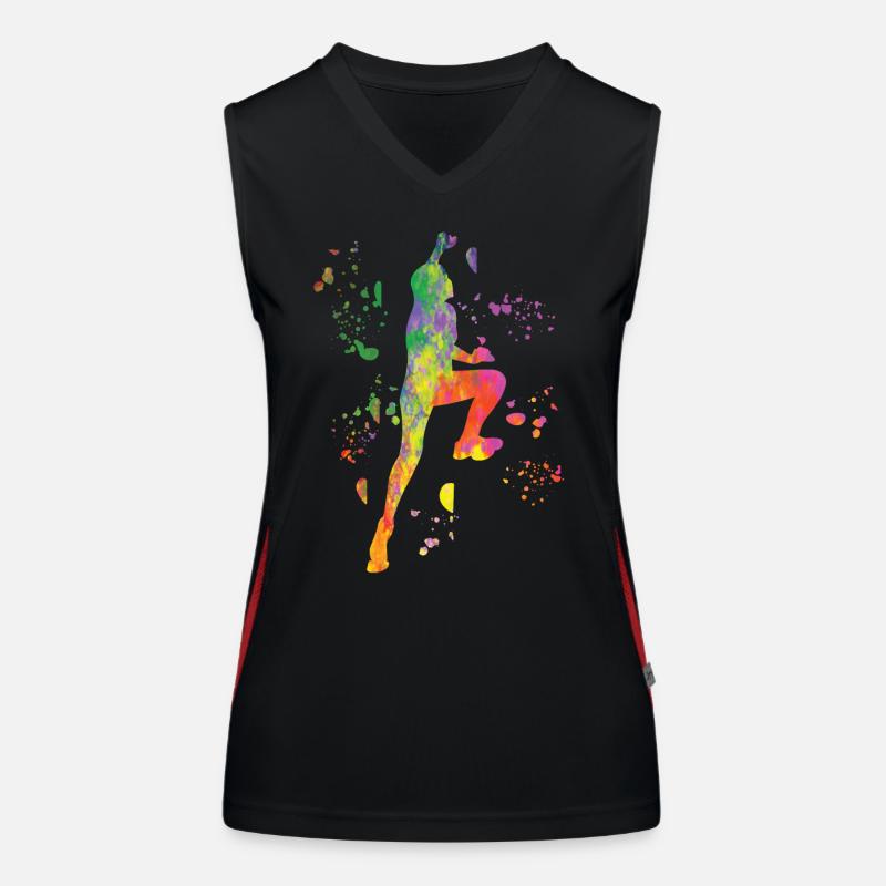 Boulderer Colorsplash Boulder Bouldern Funktionelles Kontrast-Tank Top für Frauen