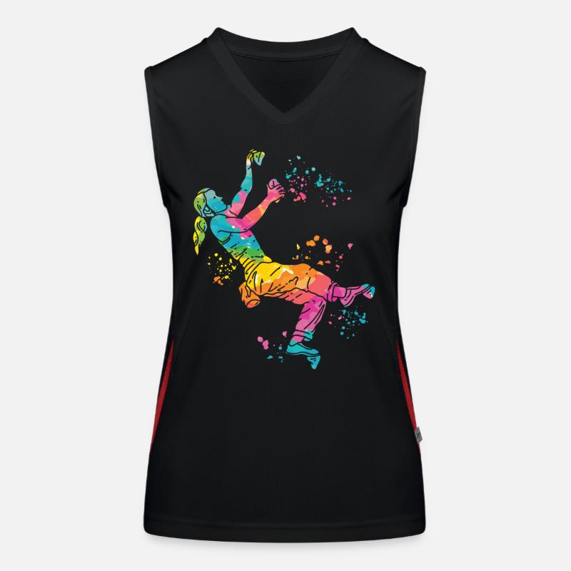 Boulderer Colorsplash Boulder Bouldern Funktionelles Kontrast-Tank Top für Frauen