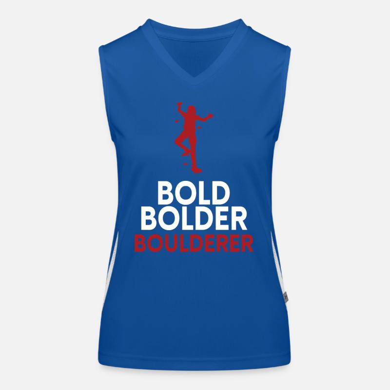 Bold Bolder Boulderer Bouldern Funktionelles Kontrast-Tank Top für Frauen