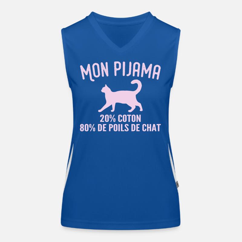 Humorvoller Katzenhaar-Pyjama Funktionelles Kontrast-Tank Top für Frauen