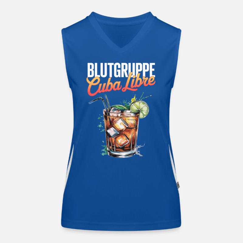 Blutgruppe Cuba Libre Cocktail Barkeeper Funktionelles Kontrast-Tank Top für Frauen