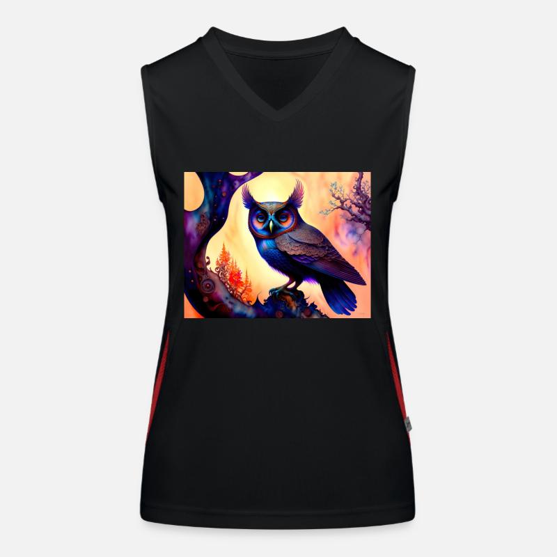 Eule Funktionelles Kontrast-Tank Top für Frauen