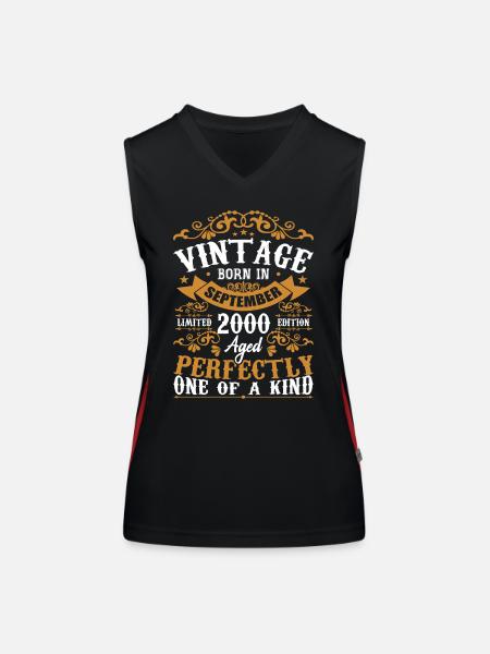 September 2000 Birthday Gift September 2000 - Women's Functional Contrast Tank Top - black/red - Front