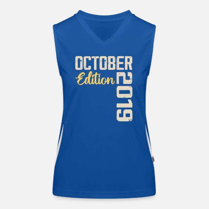 Oktober 2019 Vintage - Retro-Jubiläumsgeschenk Funktionelles Kontrast-Tank Top für Frauen