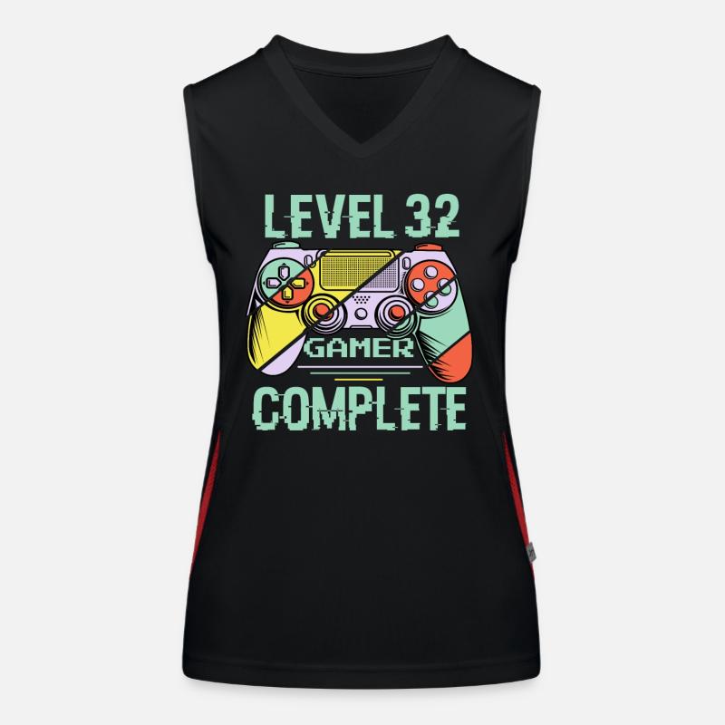 Niveau 32 complète 32 Ans Gamer Level 32 Complete Débardeur respirant contrasté Femme