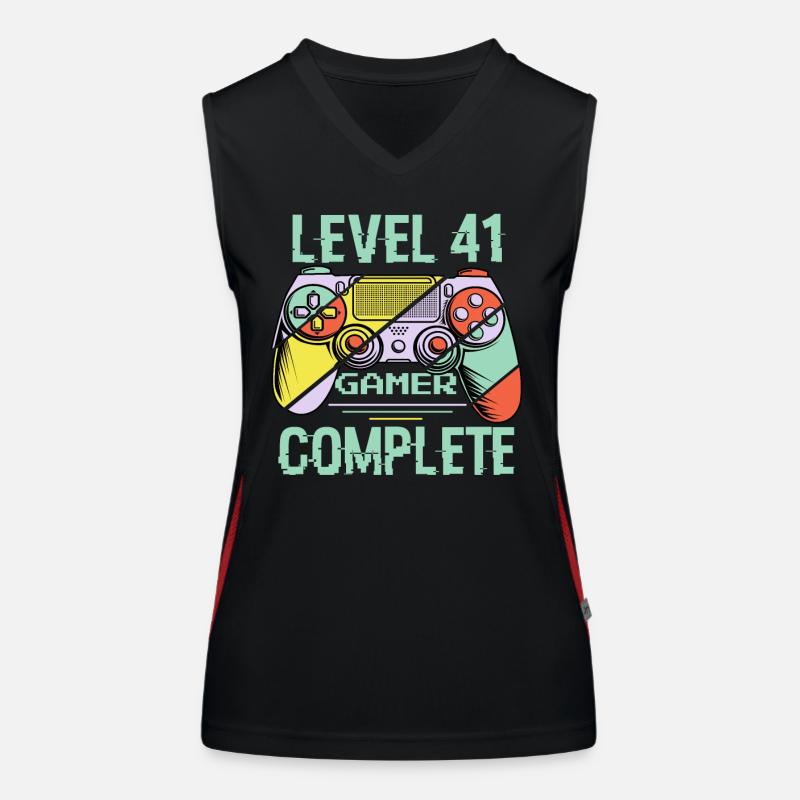Niveau 41 complète 41 Ans Gamer Level 41 Complete Débardeur respirant contrasté Femme