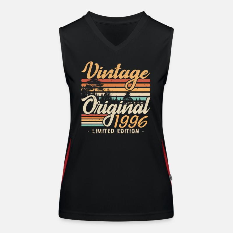 Vintage Anniversary Made in 1996 Retro 1996 Women's Functional Contrast Tank Top