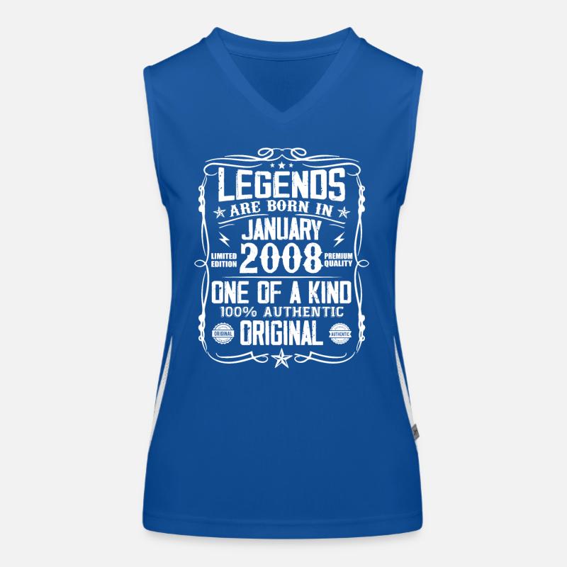 Geburtstagsgeschenk geboren im Januar 2008 Funktionelles Kontrast-Tank Top für Frauen