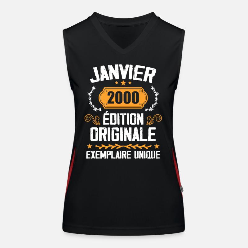Anniversaire Cadeau Millésime Janvier 2000 - 2000 Débardeur respirant contrasté Femme