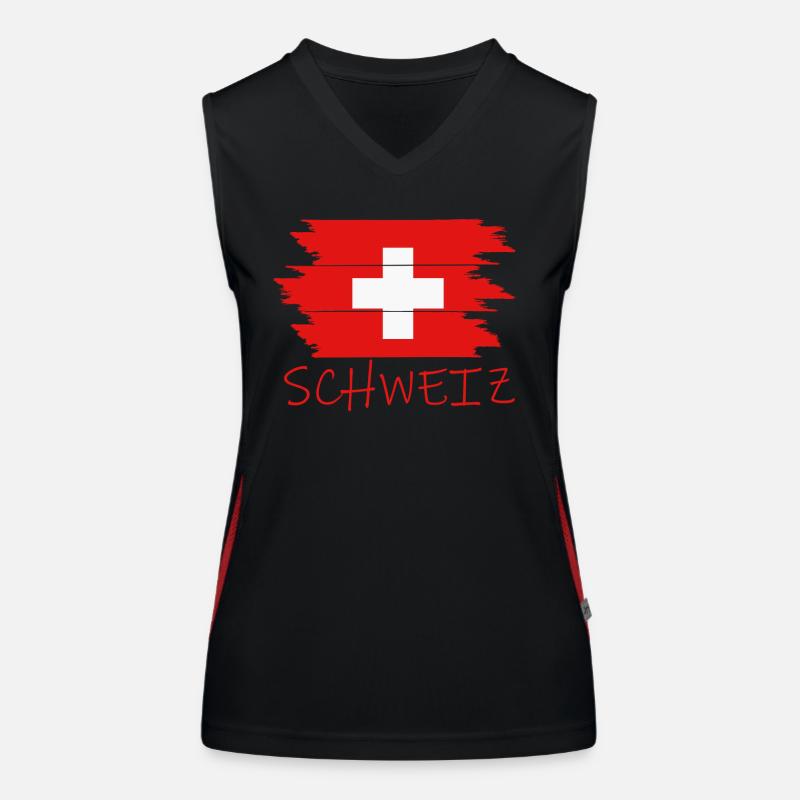 Schweiz Funktionelles Kontrast-Tank Top für Frauen