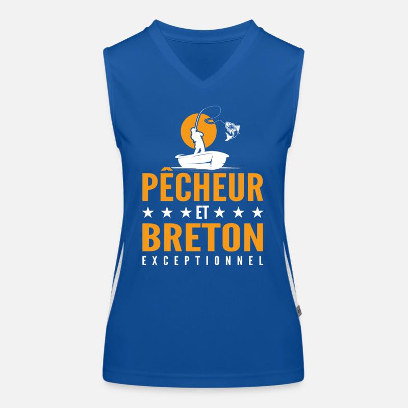 Pêcheur et Breton Exceptionnel - Cadeau Pêcheur Débardeur respirant contrasté Femme